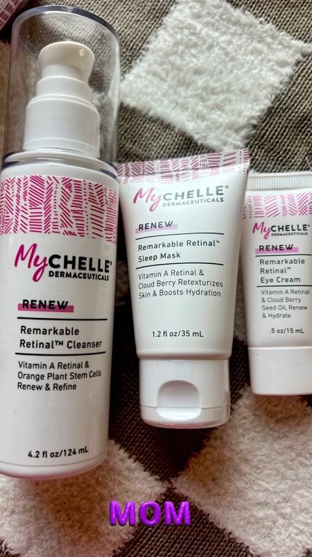 Treat yourself to Mother's Day if you are a beauty lover like me. These powerhouse products are packed with Vitamin A, leaving your skin healthy, youthful, and glowing.
.
As we age, our cell turnover slows down. The RENEW collection helps to keep things moving at a nice, youthful speed. 

MyCHELLE products are made without GMOs, gluten, parabens, petroleum, phthalates, silicones, sulfates, urea, artificial fragrances, and artificial colors. They are vegan, cruelty-free, and dermatologist—and allergy-tested.
Mychelle has been part of my skincare routine this week before bed. 
.
My products:
.
🌃 Remarkable Retinal Cleanser:
This advanced retinal cleanser concentrates on the patented retinal process, cloudberry seed oil, and orange plant stem cells. It promotes healthy aging and minimizes the appearance of wrinkles while supporting skin renewal. 
Massage onto damp skin with warm water. Rinse completely.
.
🌃 Remarkable Retinal Eye Cream: This refreshing, hydrating tube of nourishment leaves your eyes feeling remarkably pampered! It is a rich cream boosted with Vitamin A (patented-process Retinal). Gently smooth a small amount around the eye's contours in the evening after cleansing.
.
🌃 Remarkable Retinal PRO Sleep Mask is a rejuvenating sleep mask rich in nutrients and containing the most potent non-prescription versions of proprietary Vitamin A. Apply a thin layer of product to clean, dry skin once a week. It can be used in place of your serum and moisturizer. Avoid the eye area. Leave on overnight.
.
.

#LTKGiftGuide #LTKbeauty #LTKVideo