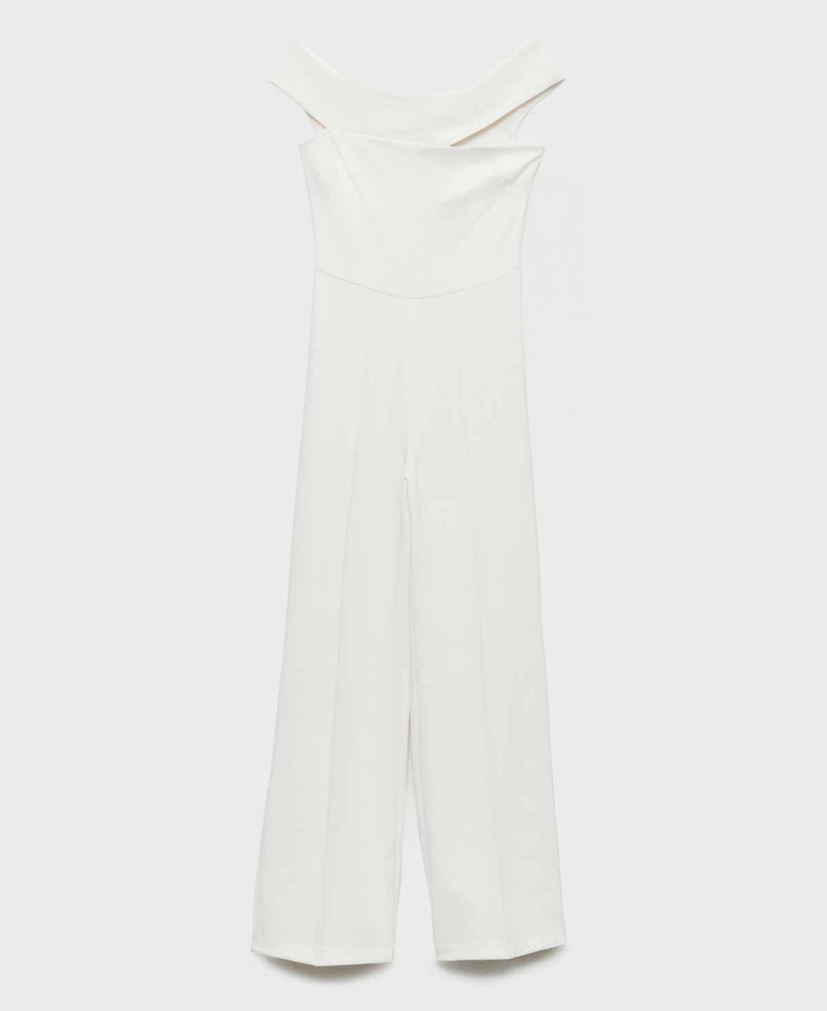 Mango Women's Asymmetric Neck Long Jumpsuit - Off White | Macy's