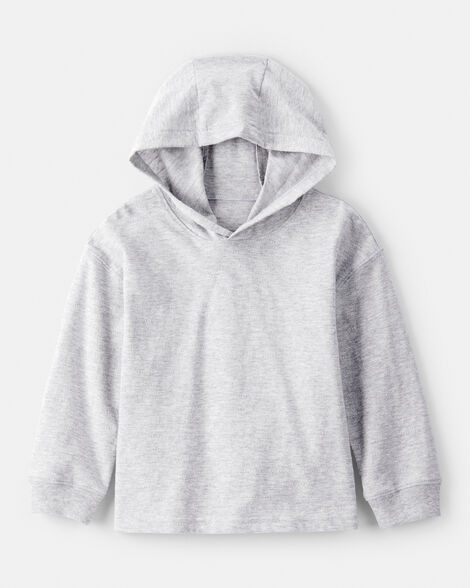 Toddler Boy Cotton Long-Sleeve Hooded Top - Grey | Carter's Inc