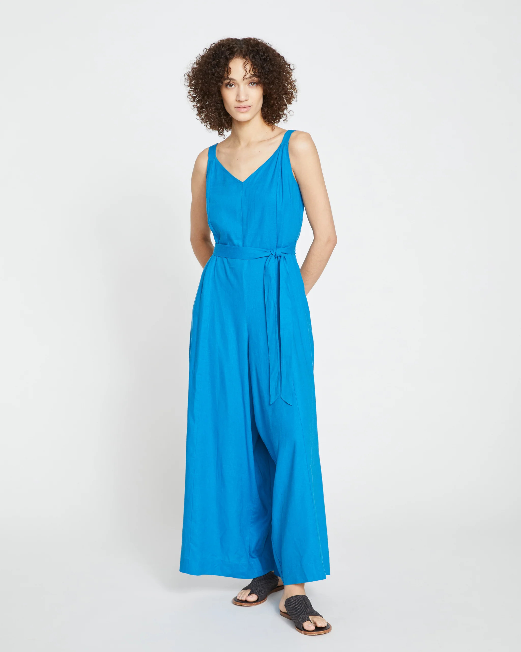 Promenade Linen Jumpsuit - Ocean | Universal Standard