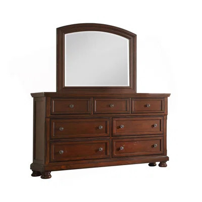 Baltimore Transitional Style 7-Drawers Dresser With Metal Drawer Knobs Made With Wood In Dark Walnut | Wayfair North America