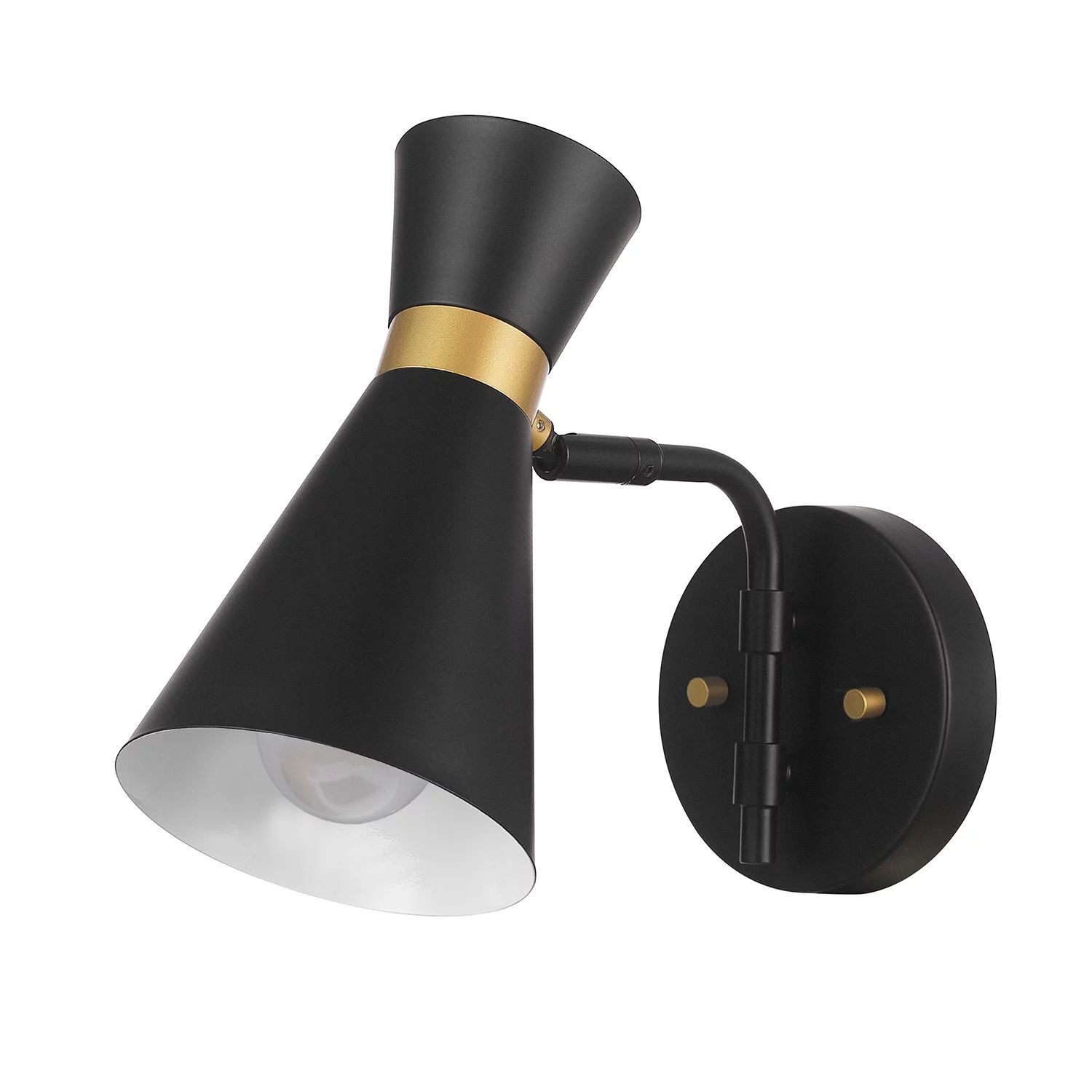 Better Home and Garden 1 Light wall sconce, matte black finish with Burnished brass accent, CETLU... | Walmart (US)