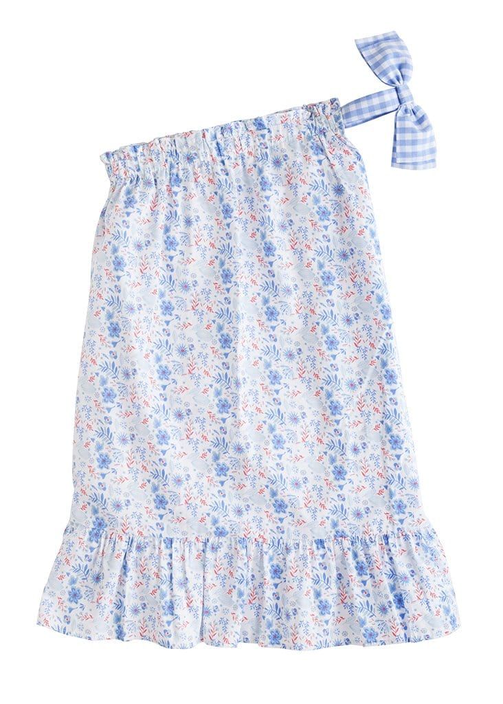 One Shoulder Bow Dress - Rosemary Floral | Little English