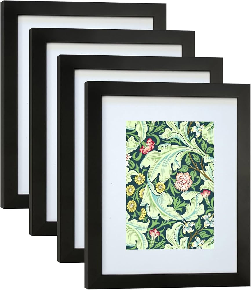 11x14 Picture Frame Set of 4 Made of Solid Wood Photo Frames with Real Glass for Pictures 8x10 wi... | Amazon (US)