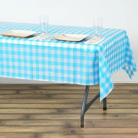 4Pcs Buffalo Plaid Tablecloth 54" x 72" Rectangular Spill Proof Tablecloths White/Serenity Blue D... | Walmart (US)