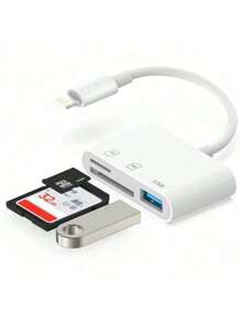 Multi-Functional 3-In-1 USB C OTG Adapter With SD/TF Card Reader And Camera Support, PVC Material, Data Transmission, Compatible With Ipad Pro, Chromebook, XPS, Galaxy - Ideal Gift For Tech Enthusiasts Compatible With Macbook | SHEIN