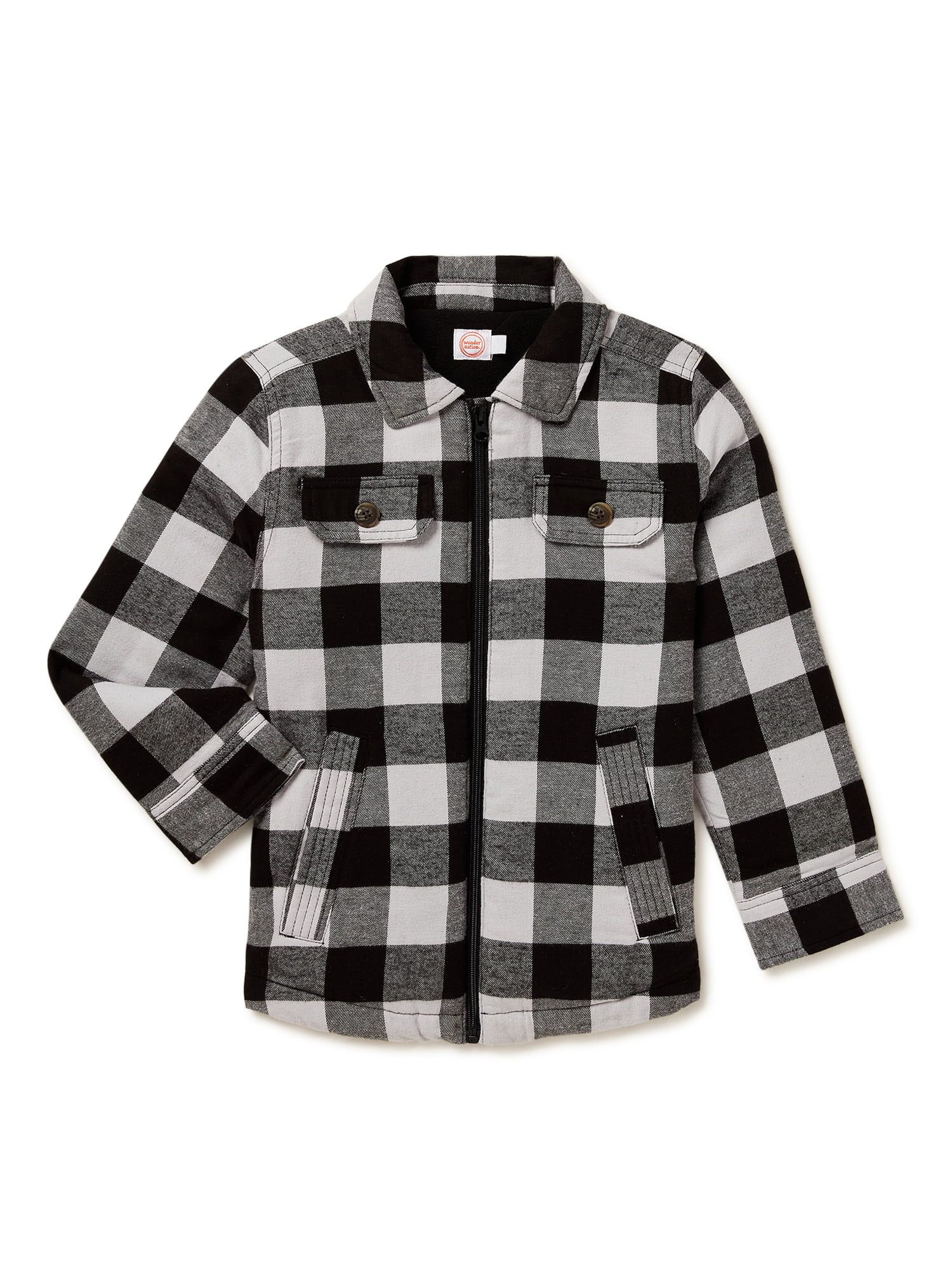 Wonder Nation Boys Shirt Jacket, Sizes 4-18 & Husky - Walmart.com | Walmart (US)