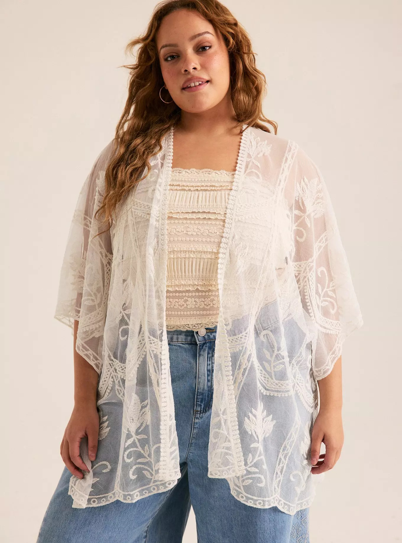 Mesh Embroidered Ruana | Torrid (US & Canada)