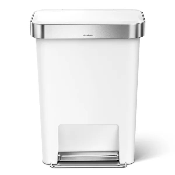 Simplehuman 45 Liter / 12 Gallon Rectangular Kitchen Step Trash Can with Soft-Close Lid, Plastic | Wayfair North America