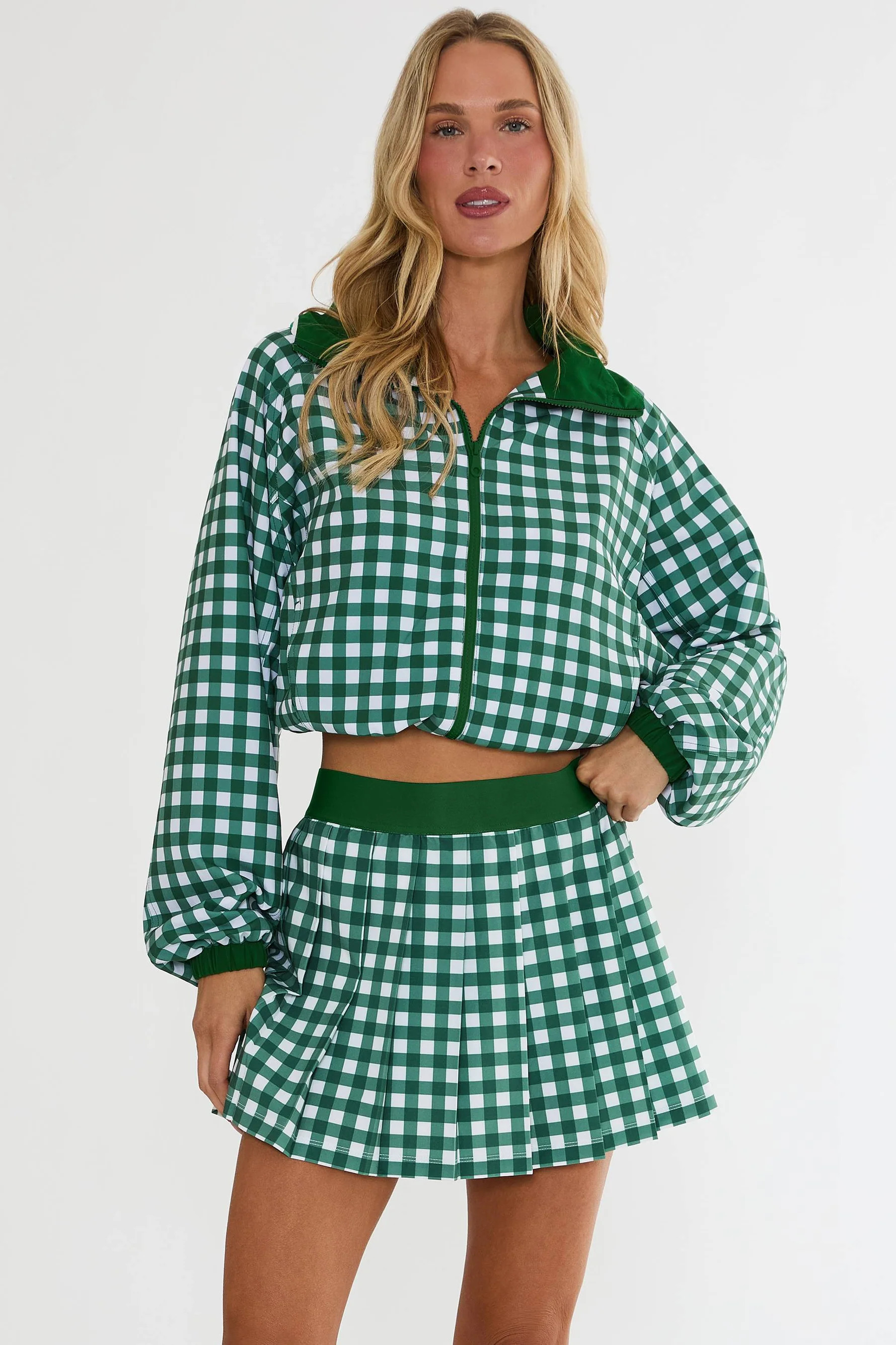 Casen Jacket Fairway Check | Green Plaid Active Jacket | Beach Riot | Beach Riot