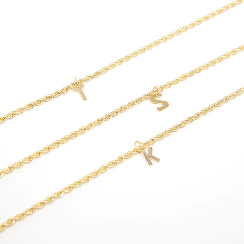 Rope Chain Initial Necklaces | The Sis Kiss