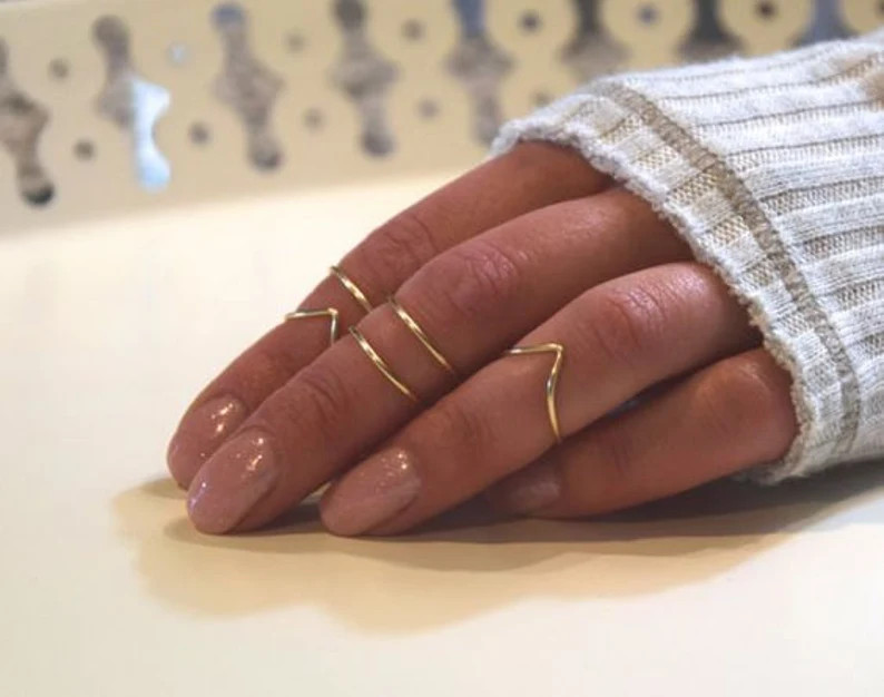 Midi Rings Boho Chic Jewelry Knuckle Ring Set Stacking Bohemian Gold Silver Rings Minimalistic Wi... | Etsy (US)
