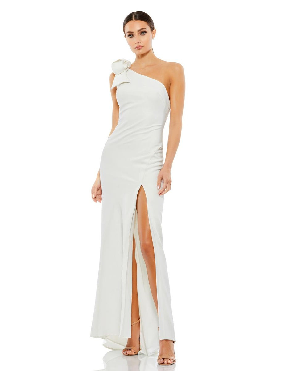 Bow One Shoulder Side Slit Gown | Lord & Taylor
