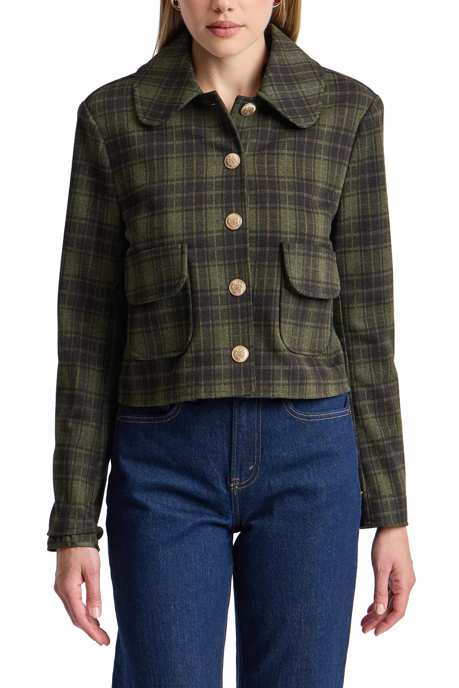 Bagatelle Plaid Cropped Jacket (Women) | Nordstrom | Nordstrom