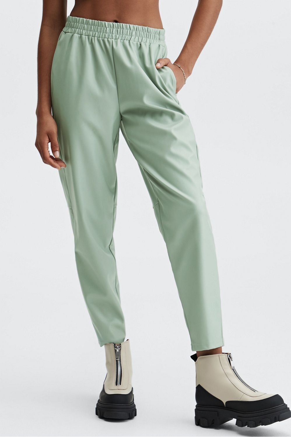 Vegan Leather High-Waisted Pant | Fabletics - North America