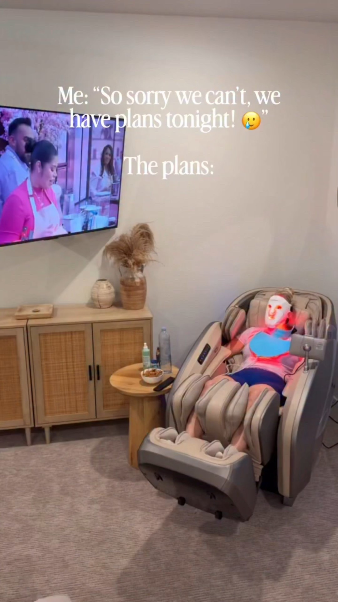 Comment “health” for all of my favorite daily self-care items.  I got mine on a BIG sale at costco, but I linked the same one, as well as a cheaper version that looks very similar!! This is literally my routine 😂 the chair may seem a bit “extra” but I might just have to say it’s worth it 🤪🫣 

#massage #redlight #grwm