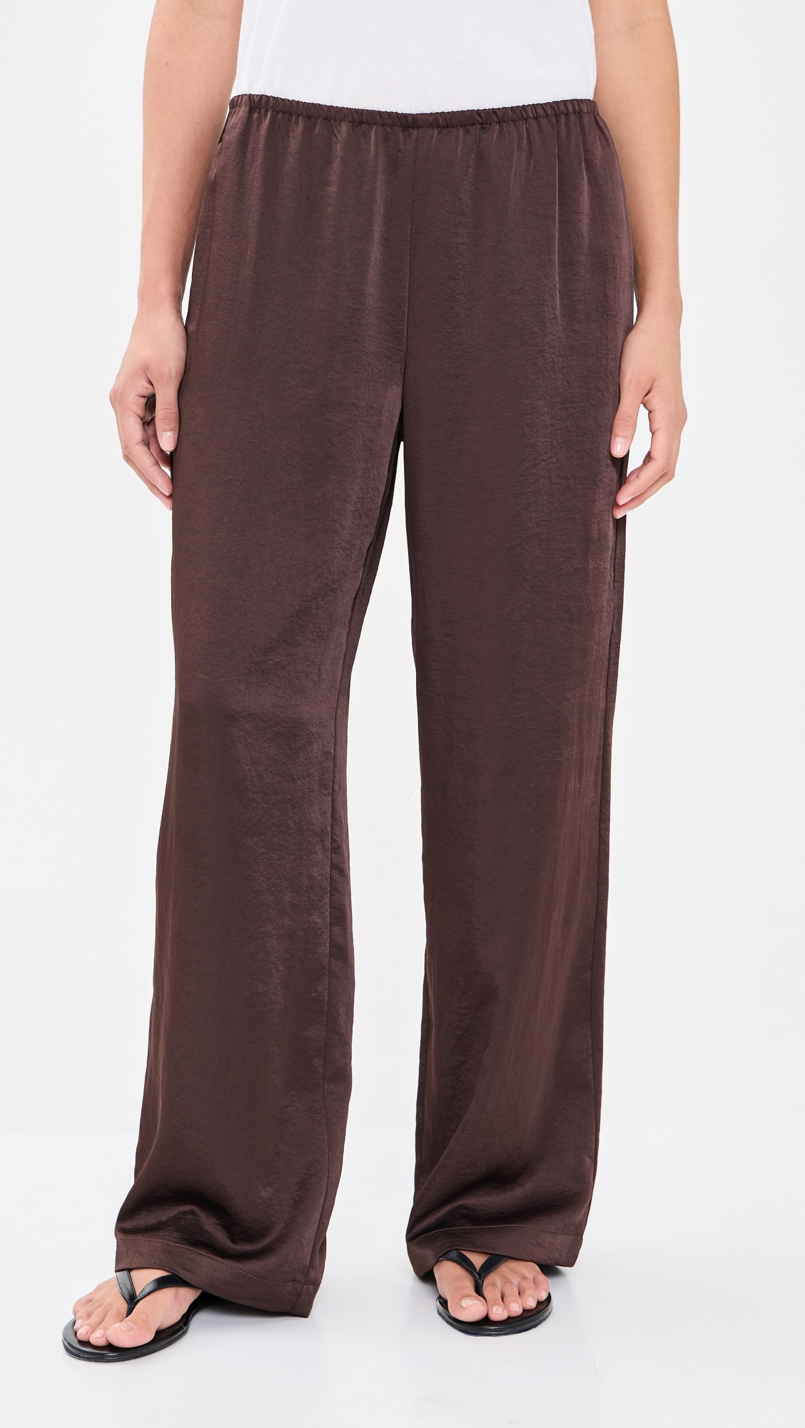 Madewell Easy Pull On Satin Pants Dark Chicory XL | Shopbop