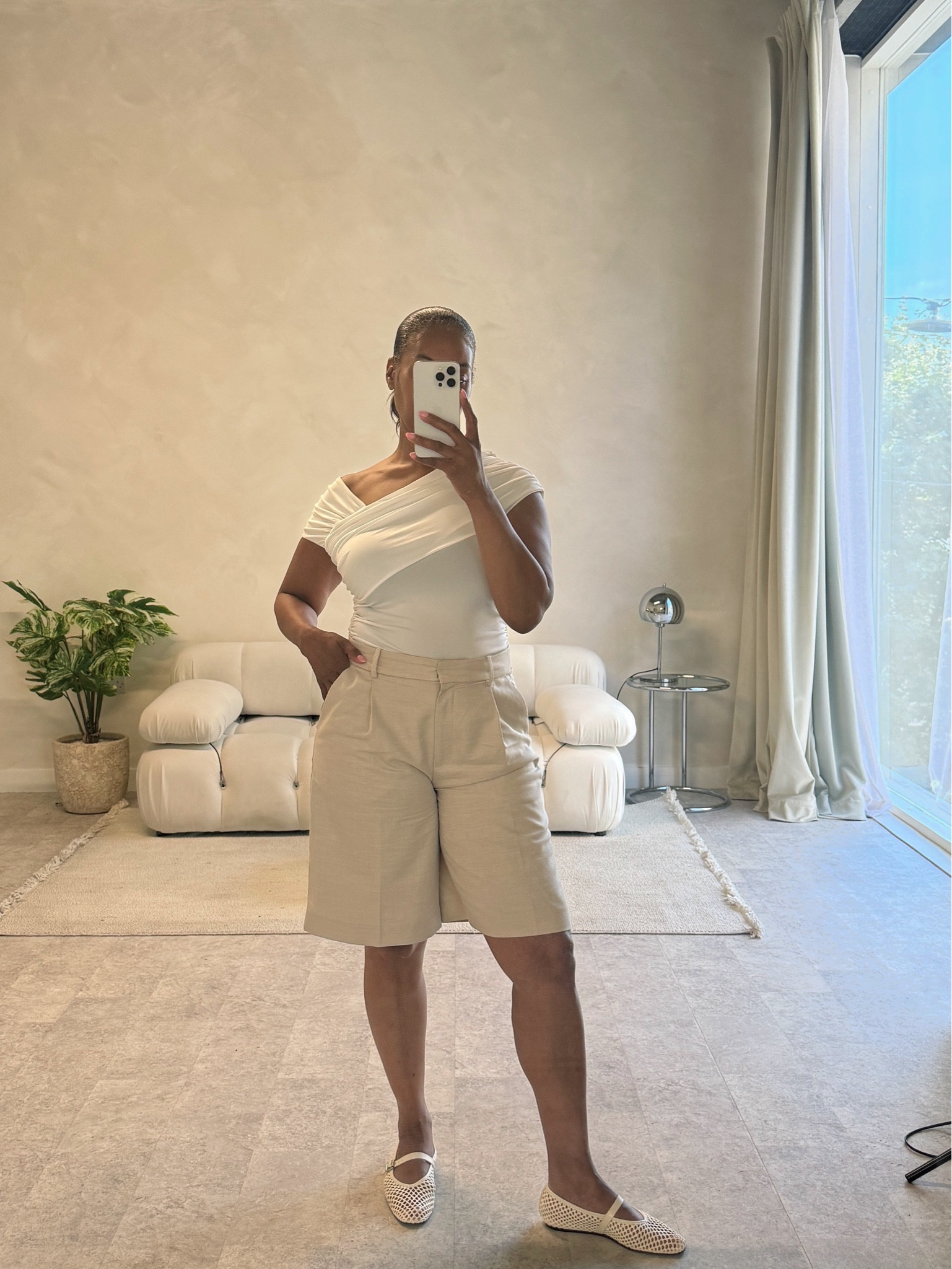 Neutral tones and bermuda shorts 🤍

#LTKeurope #LTKuk #LTKsummer