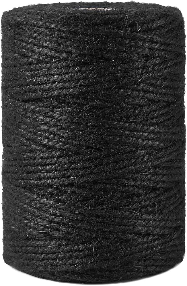 328 Feet 3mm Thick Black Natural Jute Twine, Garden Twine Heavy Duty Industrial Packing Materials... | Amazon (US)
