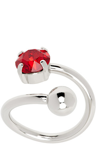 Silver & Red Jackie Ring | SSENSE