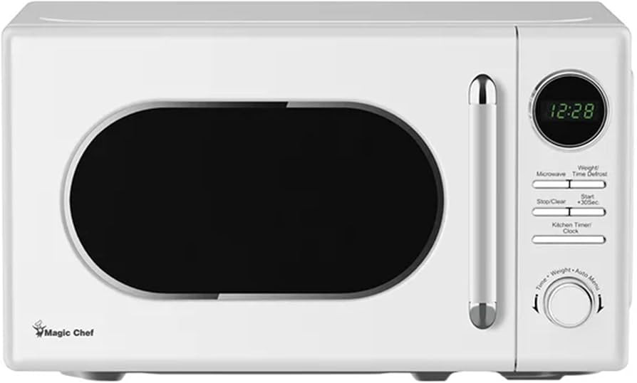 Magic Chef Countertop Microwave, Classic Retro Touch Small Appliance, 0.7 Cubic Ft, White | Amazon (US)