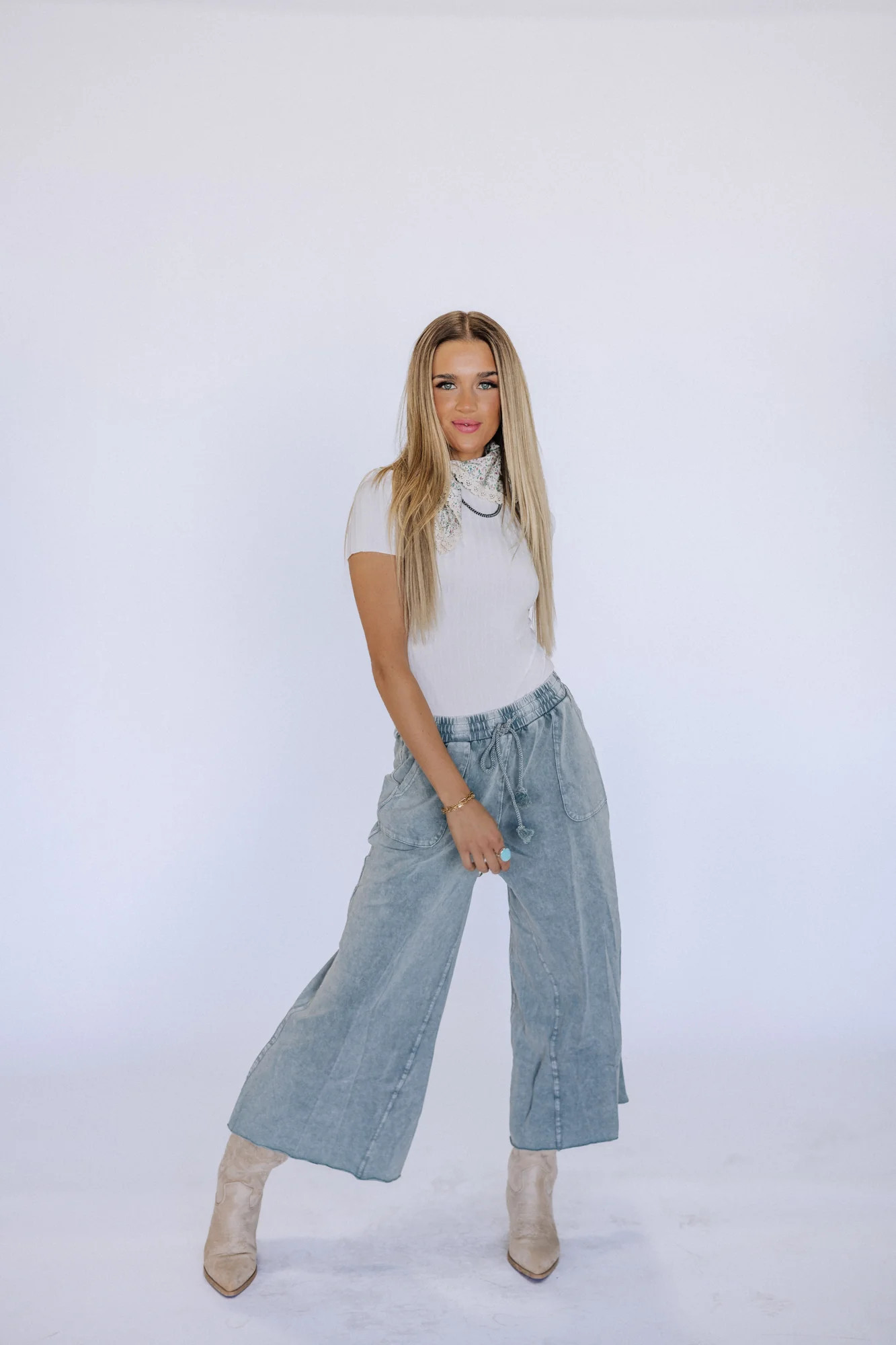 Lisa Pants in Faded Teal | FEHRNVI