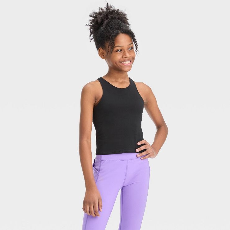 Girls' Printed Cropped Tank Top - All in Motion™ | Target
