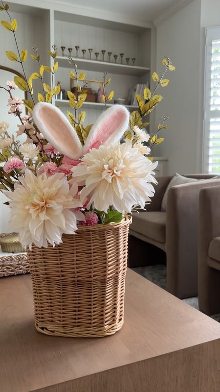 A cute diy for spring using a basket and faux florals 

#LTKhome #LTKVideo #LTKSeasonal