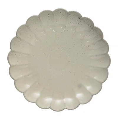 10.25" Round Stoneware Scalloped Plate With Reactive Glaze Finish (Set Of 6/Each One Will Vary) Crea | Wayfair North America