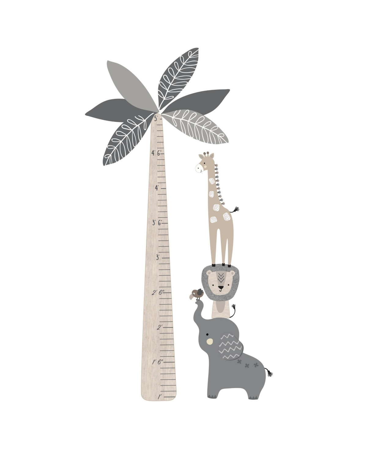 Lambs & Ivy Jungle Safari Tree with Animals Kids Growth Chart Wall Decals | Macys (US)