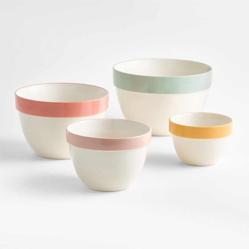 Bloom Ceramic Mixing Bowl, Set of 4 + Reviews | Crate & Barrel | Crate & Barrel