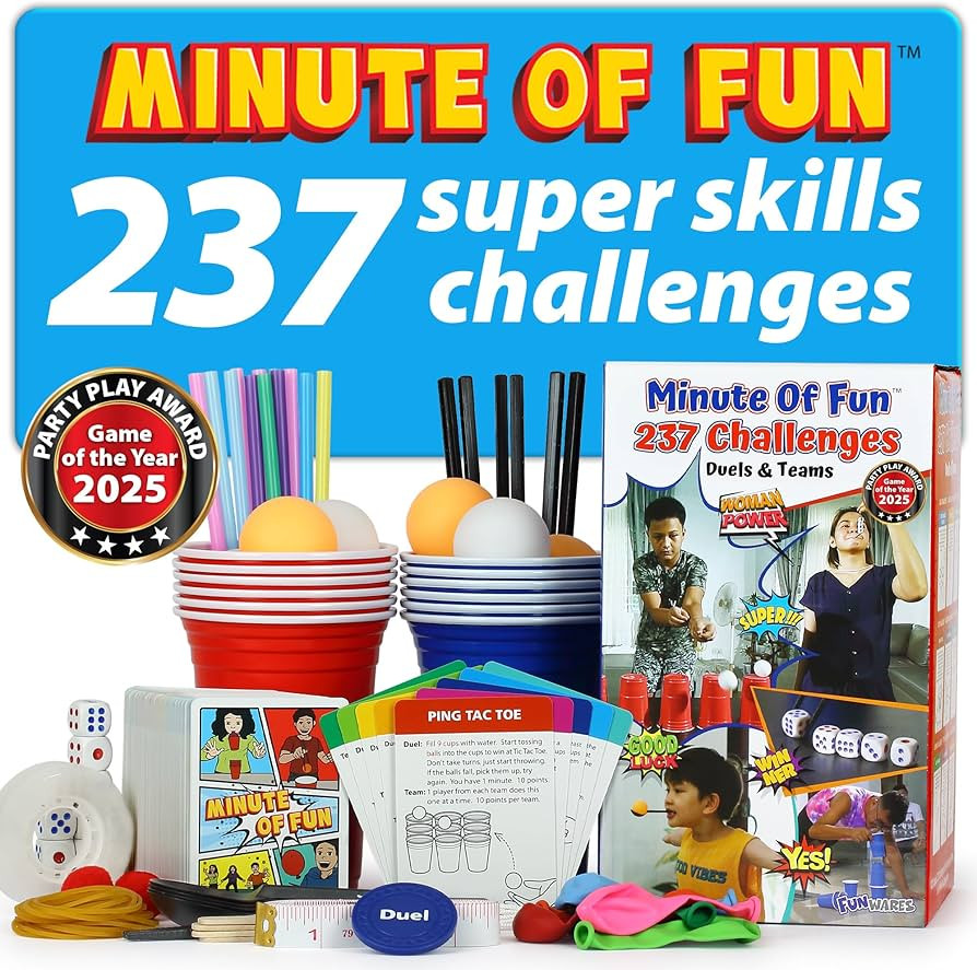 Funwares Original 237 Minute of Fun Games - Minute to Win It Family Party & Travel for Kids & Adu... | Amazon (US)