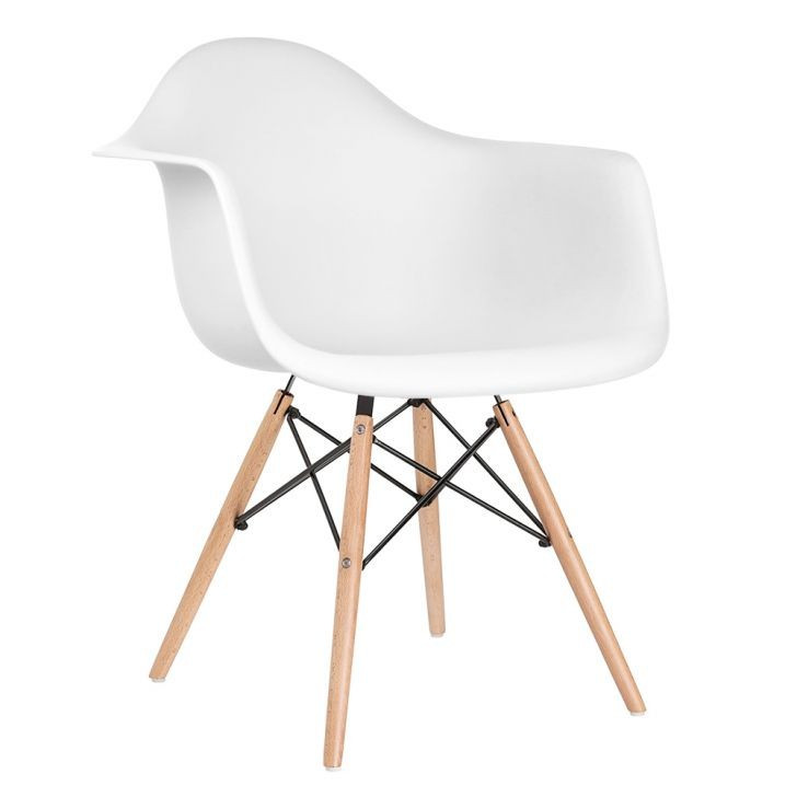 Cadeira Charles Eames Eiffel DAW - Branco - Madeira clara | Mobly BR