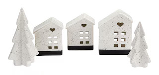 CANVAS Ceramic House & Tree Set, White/Black, 5-pk | Canadian Tire