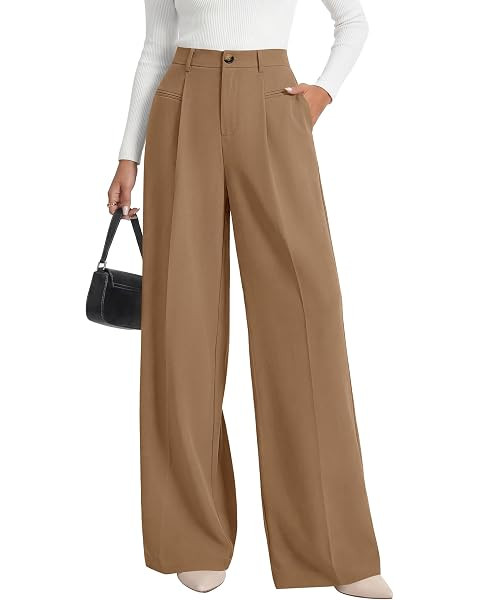 PRETTYGARDEN Women's Tailored Wide Leg Work Dress Pants | Amazon (US)