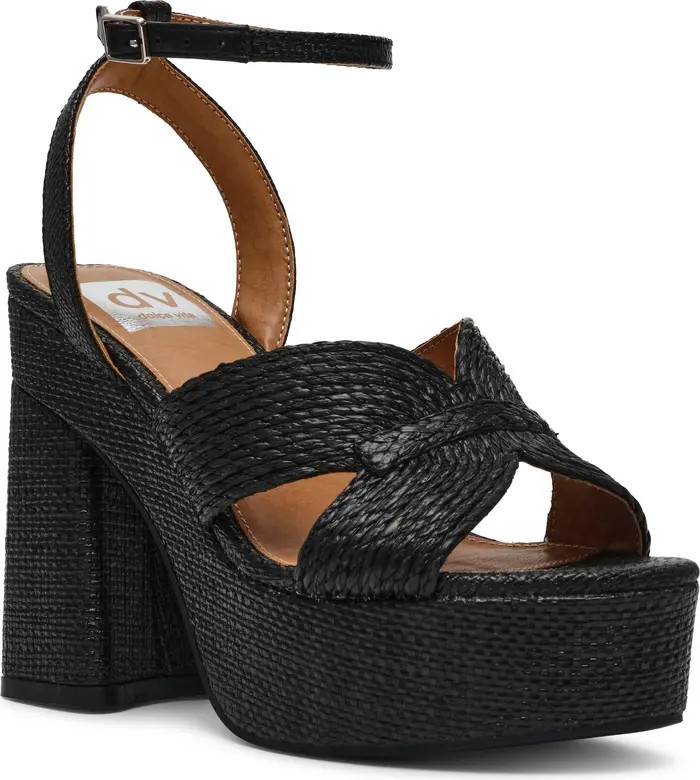 Waylan Raffia Platform Ankle Strap Sandal (Women) | Nordstrom Rack