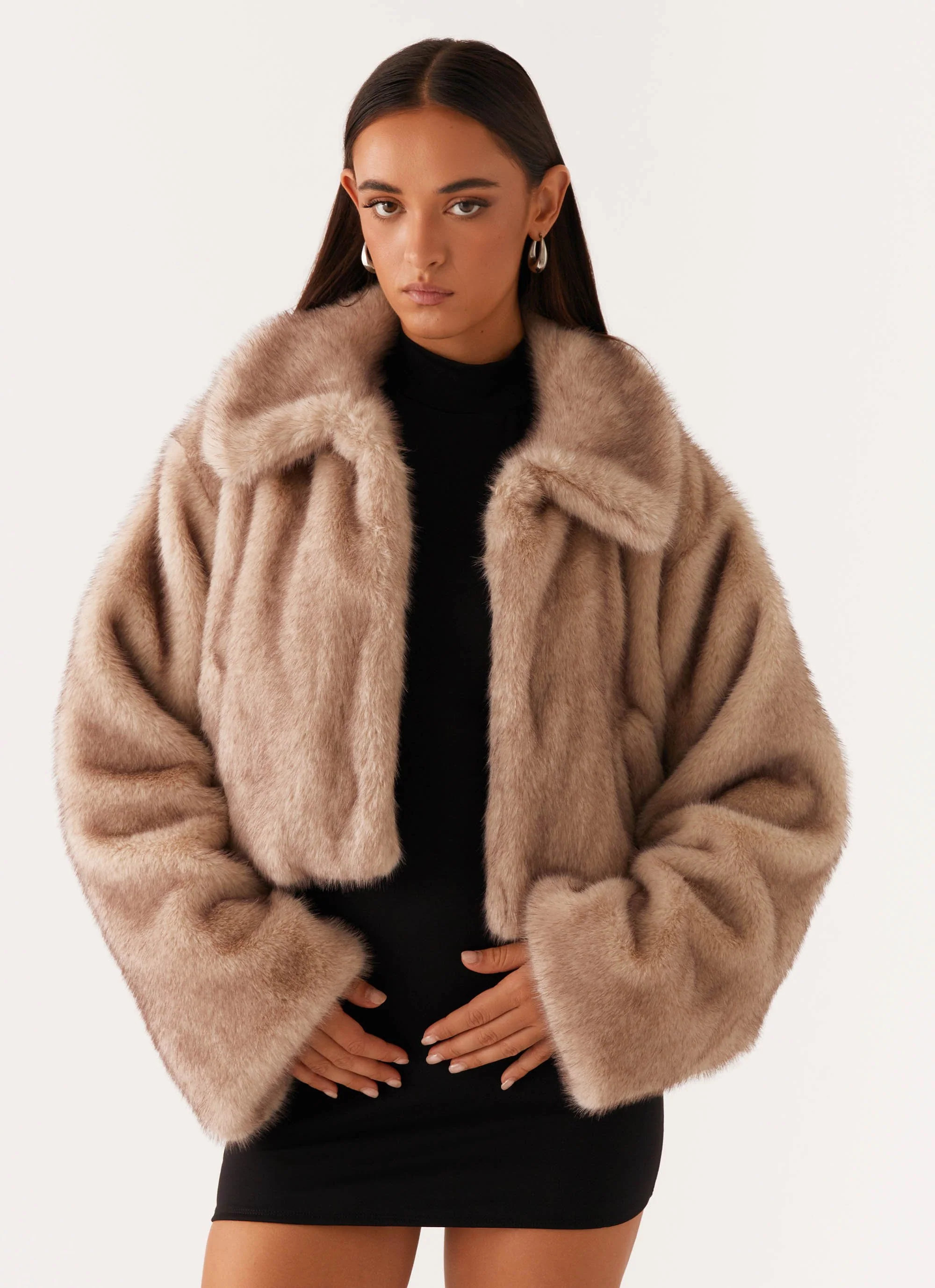 Yasmina Faux Fur Jacket - Beige | Peppermayo (Global)