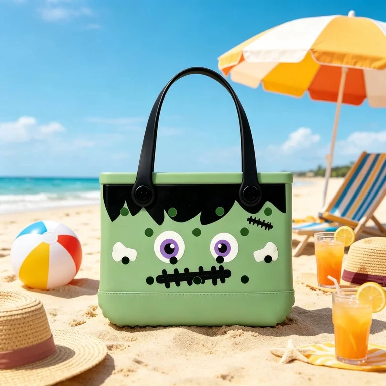Limited Edition Spooky Black Cat EVA Beach Tote Purse, Trick or Treat Halloween Handbag, Summerwe... | Walmart (US)