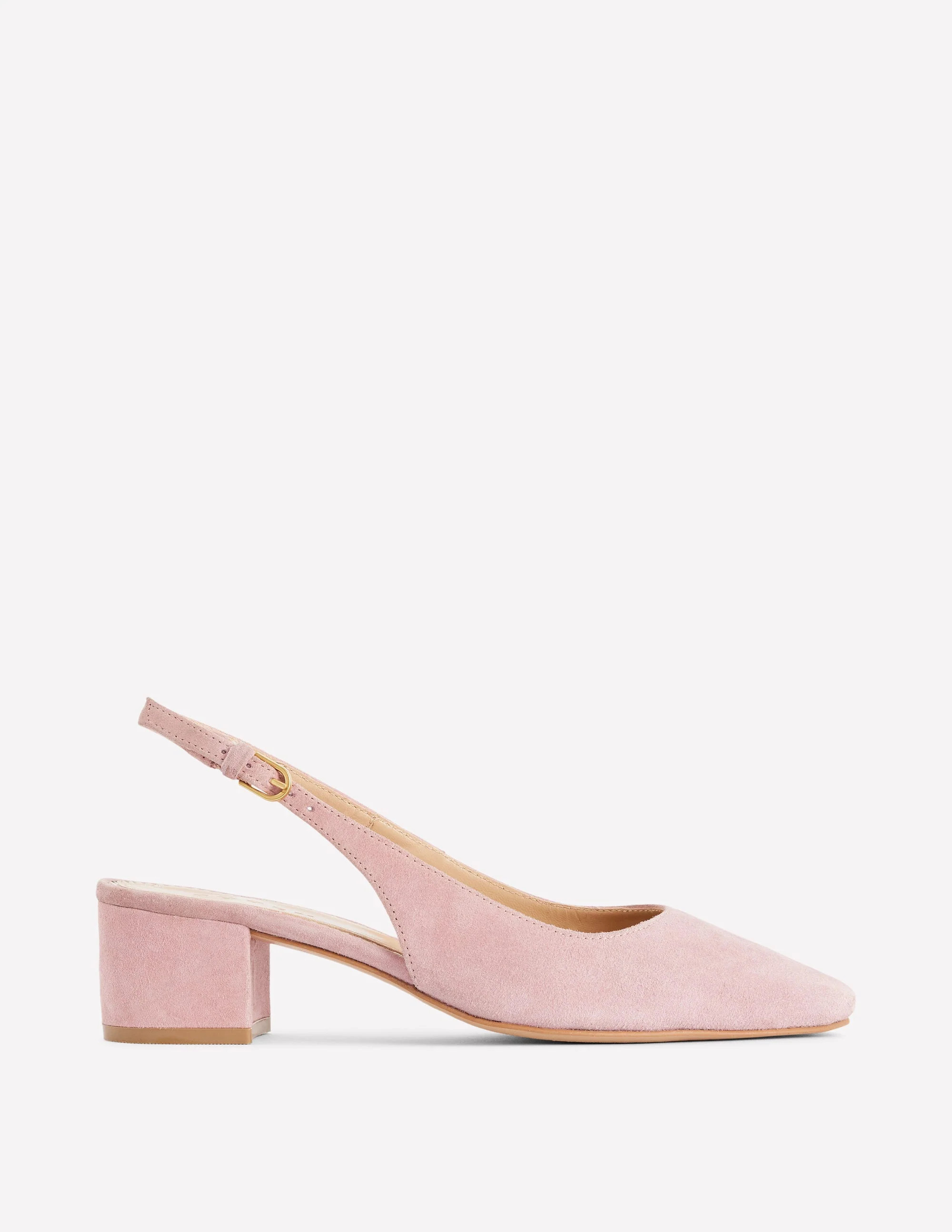 Ailsa Block Heel Slingbacks-Almond Pink Suede | Boden UK