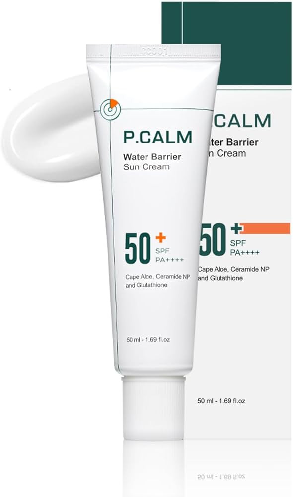 P.CALM Water Barrier Moisturizing Sun Cream Matte-Finish No White Cast SPF 50+ PA++++ Vegan Calmi... | Amazon (US)