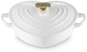 Le Creuset Enameled Cast Iron Traditional Shallow Heart Cocotte, 1.25 Qt., White Light Gold Heart... | Amazon (US)