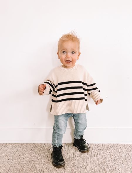 Baby-kids winter outfit • striped kids sweater, jeans and boots [comes in mommy and me sizes too from baby to toddler to kids and adult!]

#LTKfamily #LTKkids #LTKbaby