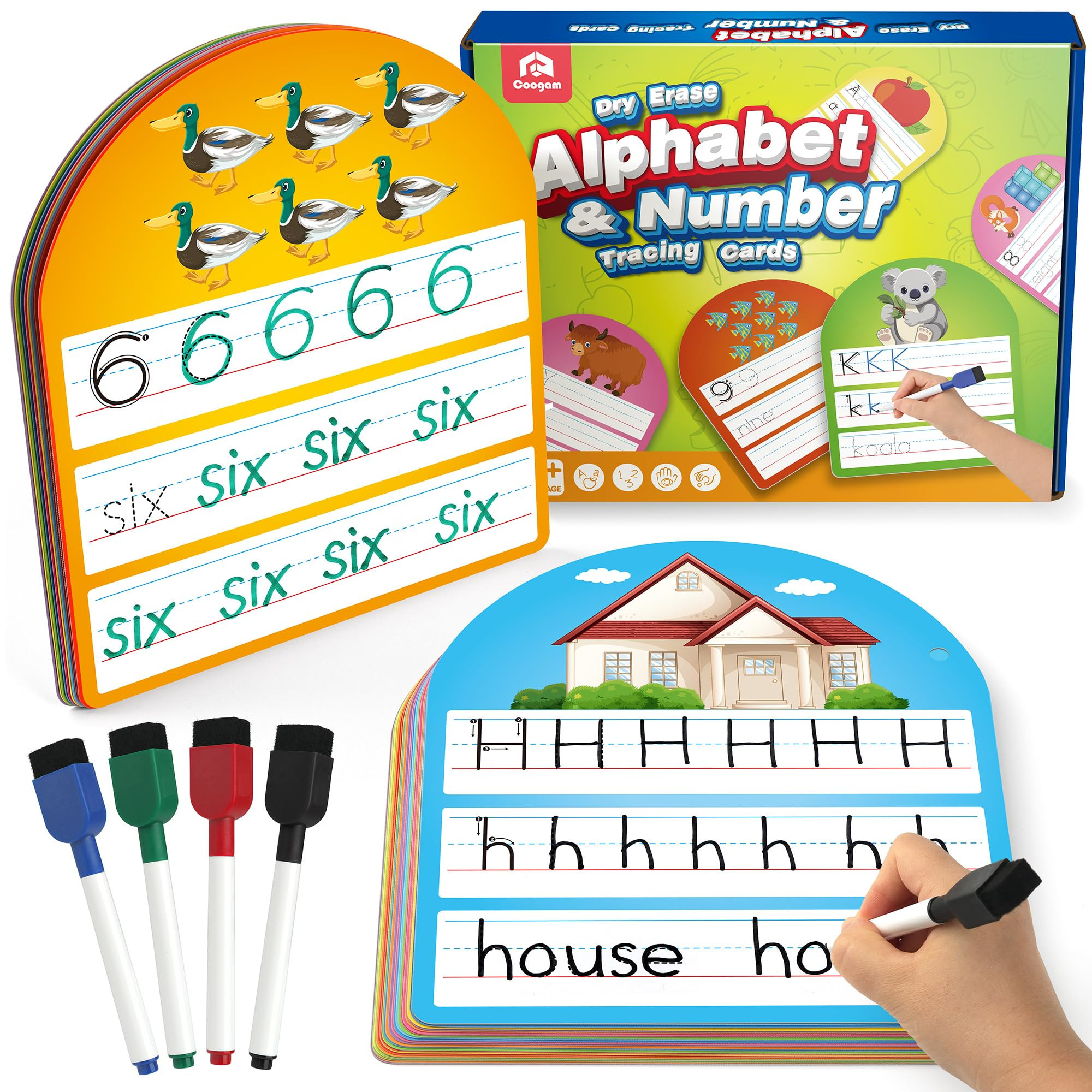 Coogam Handwriting Practice Copybook, Write and Erase Alphabet Number Learning Materials, Educati... | Amazon (US)