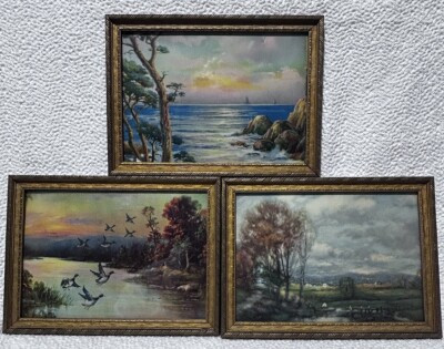 Reliance Picture Frame Co 3 Litho Prints Vintage 1957 Nature Scenes Rich Colors  | eBay | eBay US