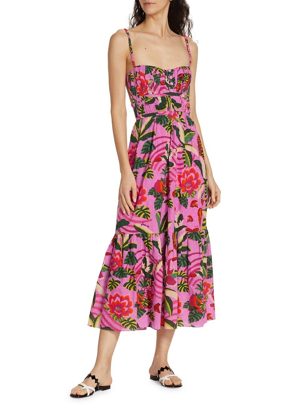 Leopard Forest Cotton Midi-Dress | Saks Fifth Avenue