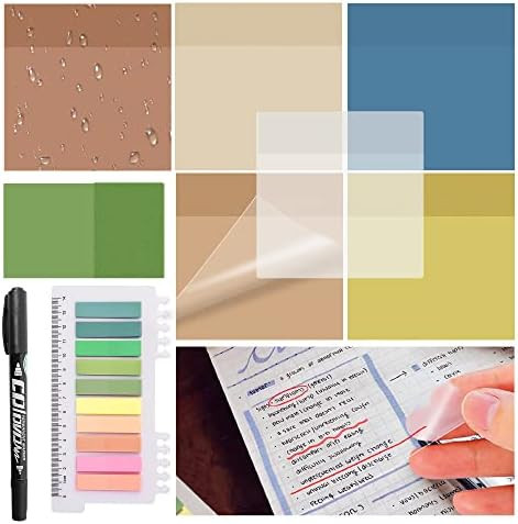550 Pcs Transparent Sticky Notes, 3x3" Clear Sticky Notes with Marker, XURISEN 9 Pack 2X Sticking... | Amazon (US)