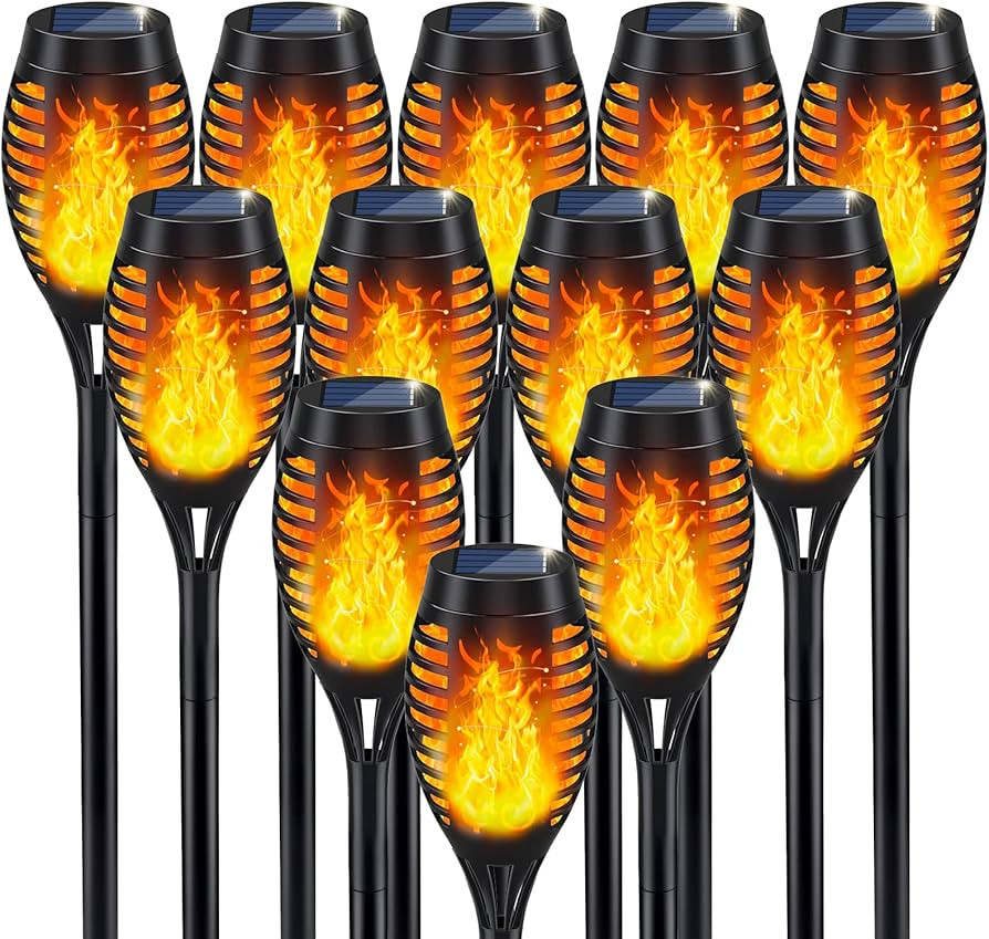IkeeRuic Solar Flame Torch Lights for Outdoor Decoration, 12Pack Outdoor Lights Solar Powered Wat... | Amazon (US)