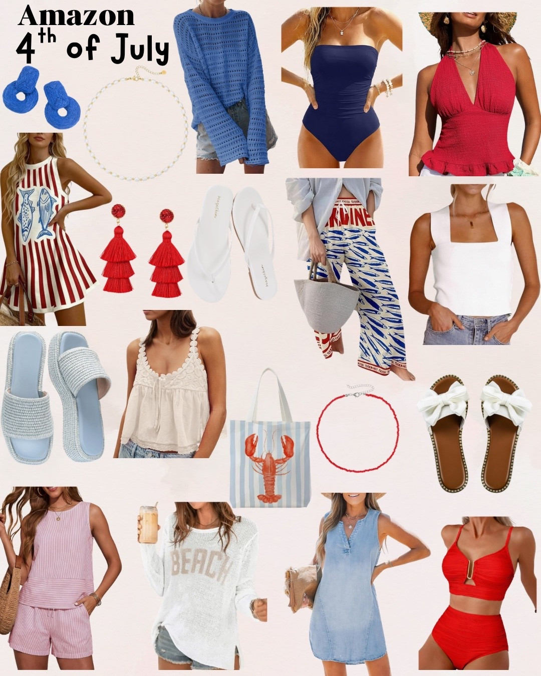 4th of July part outfits. 4th of July women's outfits. Red, white and blue outfits. Red bikini. Blue gingham. Red gingham. White outfit. Lobster top. Lobster dress. Denim shorts. Pool party outfit. Beach party outfit. Summer party outfit. Amazon summer outfits for women

#LTKootd #LTKSwim #LTKTravel