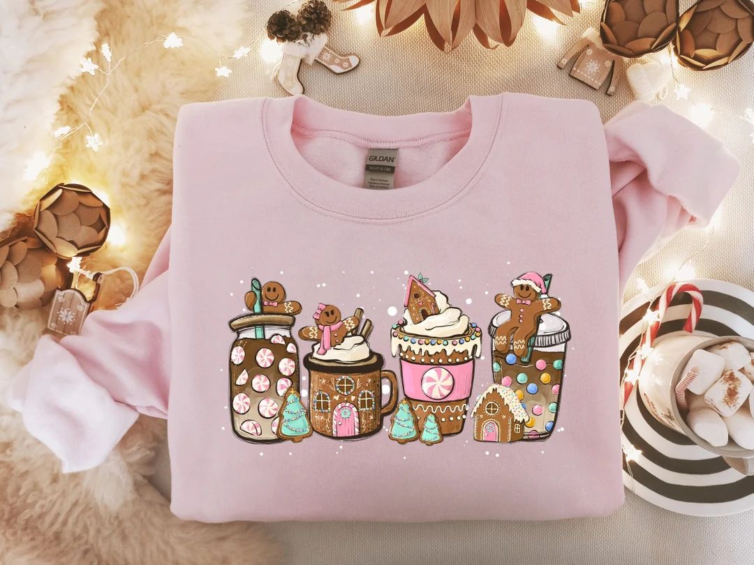 Gingerbread Christmas Coffee Sweatshirt Christmas Coffee - Etsy | Etsy (US)