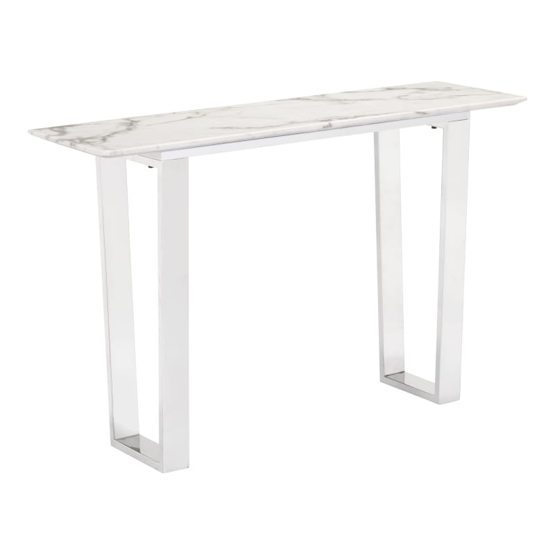 Zuo Modern 100709 Atlas 47" Wide Stainless Steel Frame Console/Sofa Table with F Stone and Stainless | Build.com, Inc.